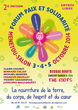 forum 2014 - paix et solidarité à Menetou-Salon (Cher)